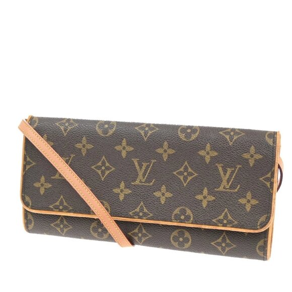 LOUIS VUITTON Pochette Twin GM 2Way Shoulder Bag Monogram Brown M51852 89EE456